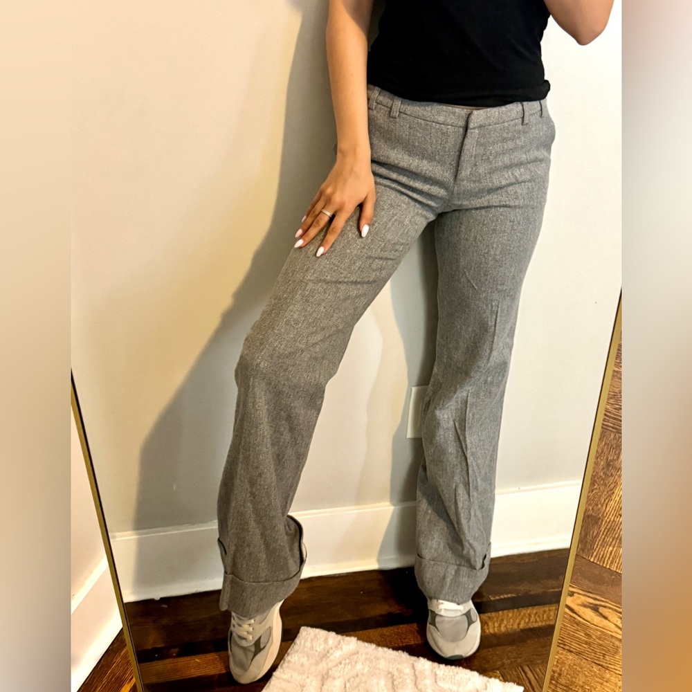 Walter Gray Wool flare lined wide leg pants